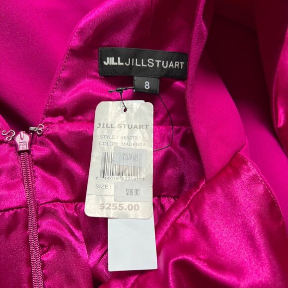 Jill Jill Stuart Size 8 Fuchsia Dayglo Deep V-Neck Bridesmaid Gown Dress NWT - Picture 14 of 16